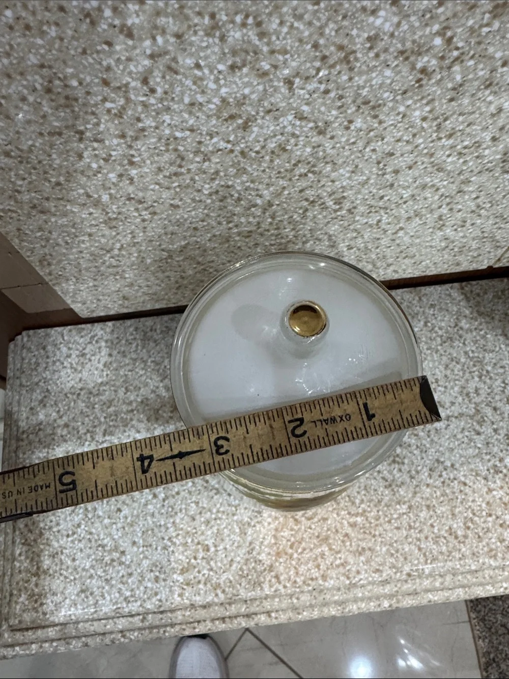 MCM Lidded Apothecary Jar Yellow Daisies  Frosted Glass